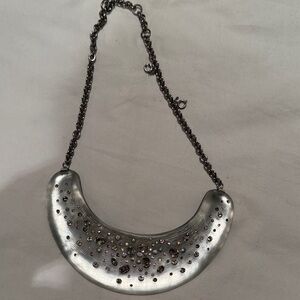 Alexis Bittar Silver Necklace with Crystal Details